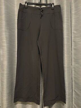 lululemon athletica Wide Leg Athletic Pants Gray Drawstring Active 10 Regular